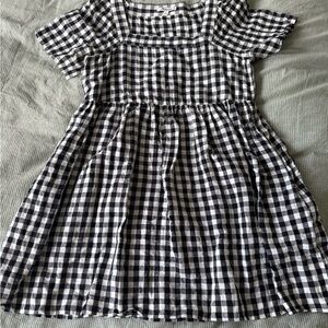 Madewell black and white gingham dress